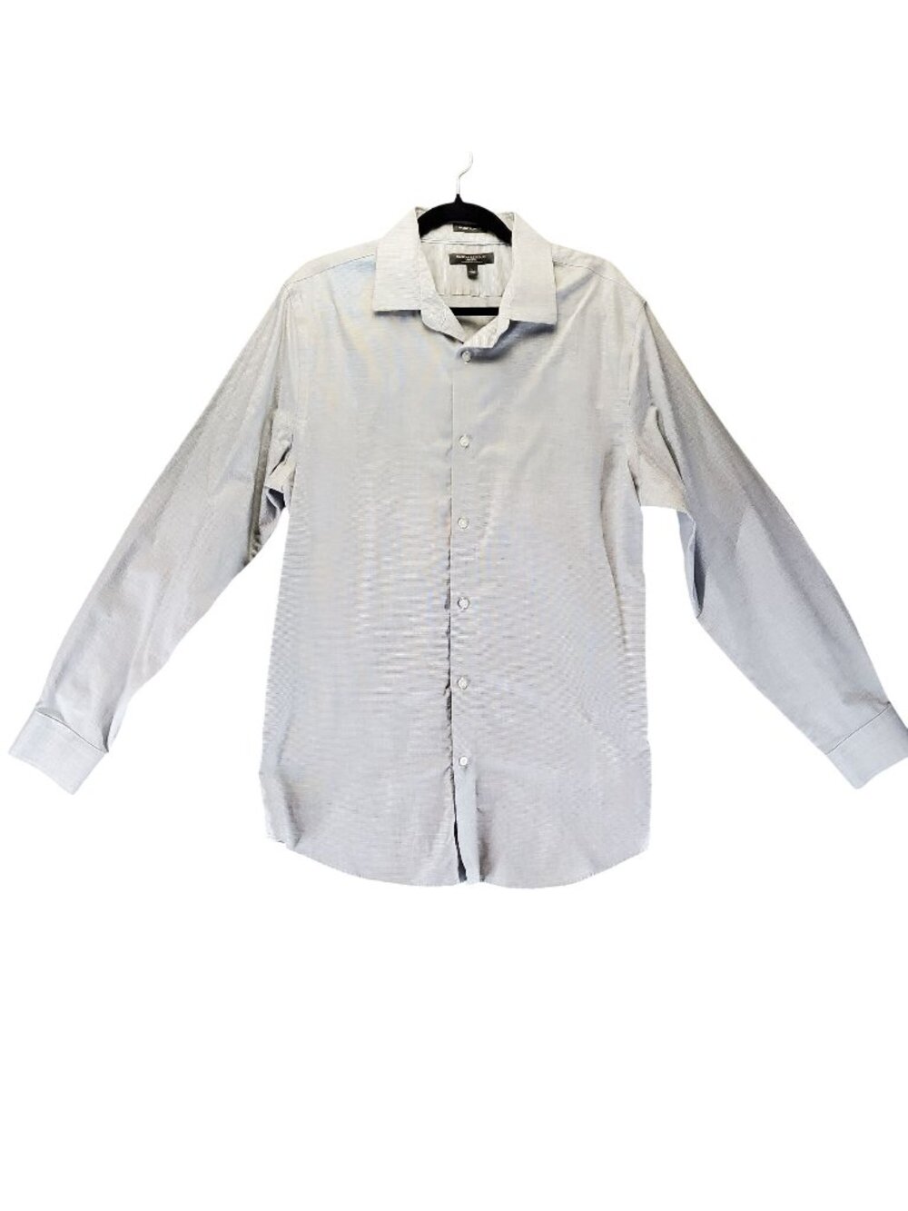 Banana Republic Shirt Mens Size Large Gray Grant Slim Fit Non-Iron Button-Up